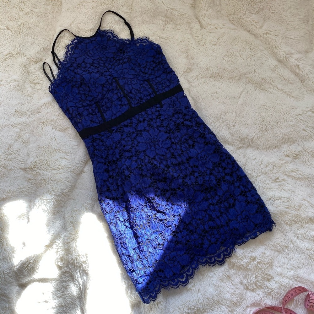 Nbd Blue Lace Dress Small - Gem